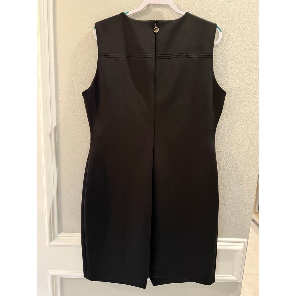 Tommy Hilfiger Women's Black Sleeveless Gold Button Asymmetrical Dress Sz 18 - Picture 4 of 8